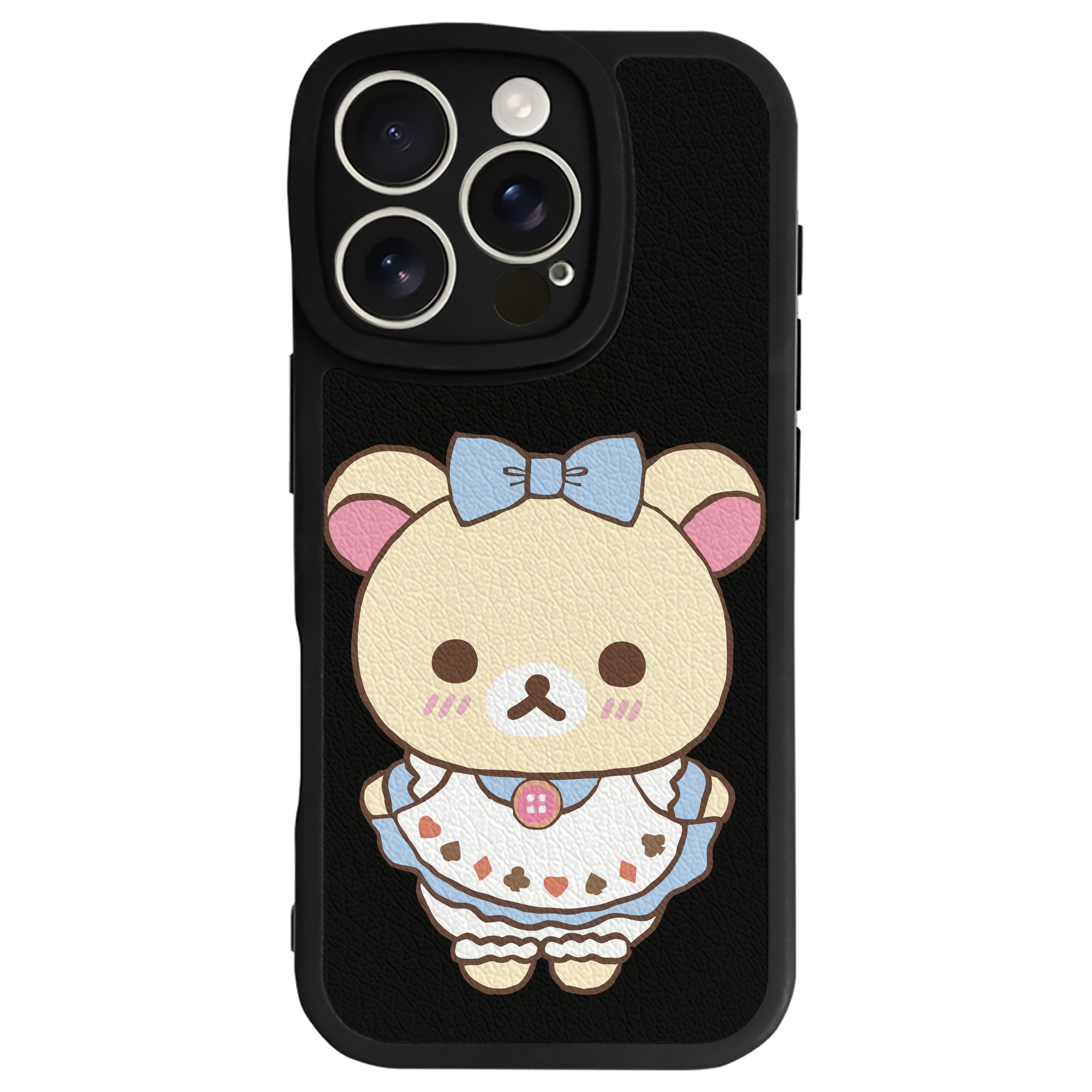 （画像用） リラックマ リラックマ キイロイトリ Rilakkuma Korilakkuma Kiiroitori 【iPhone 16シリーズ対応】シリコンスマホケース（レザー調） 材質：シリコン